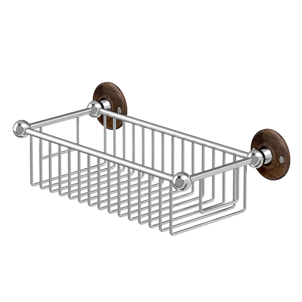 Wire Basket 62mm deep with Walnut Backplate
